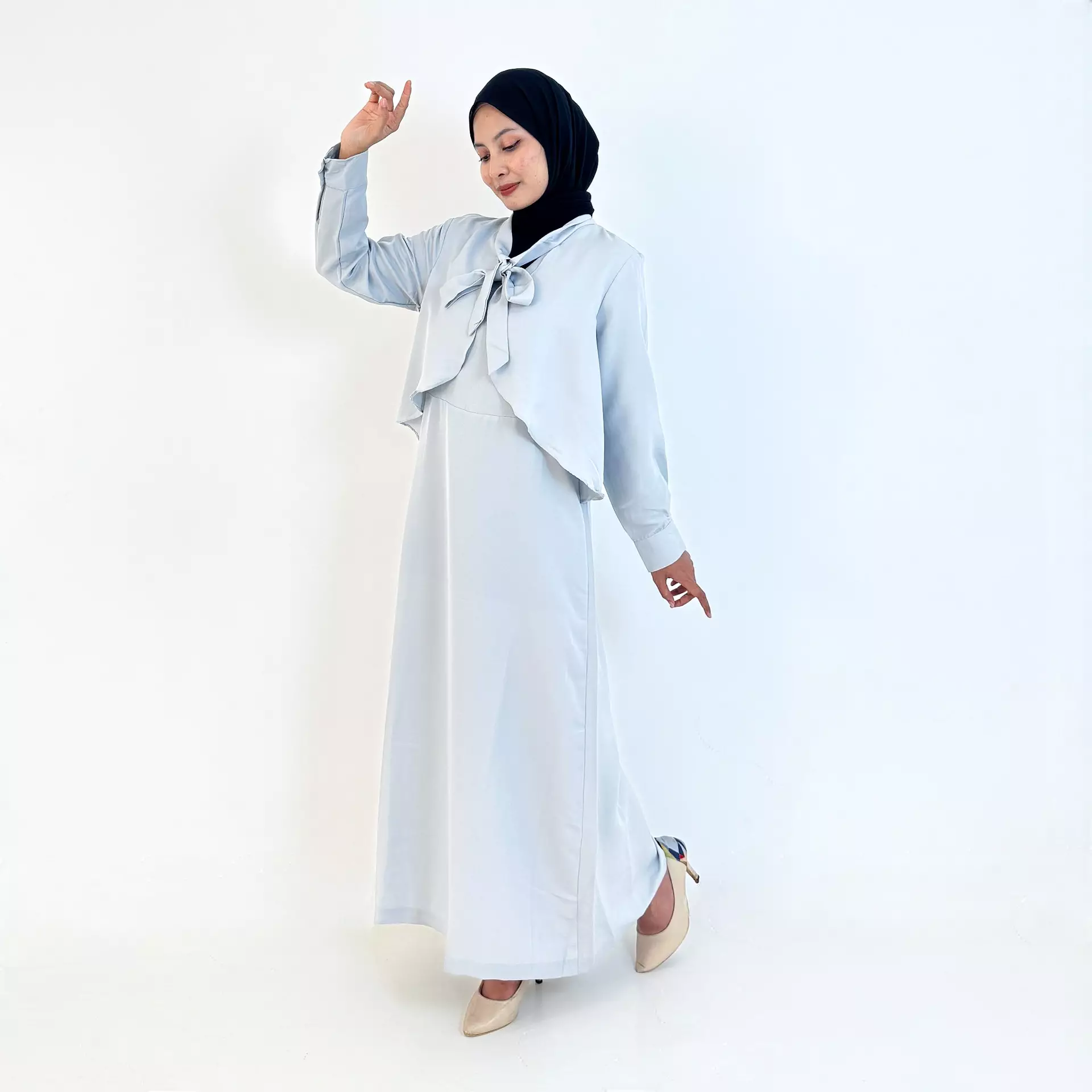 Tia Long Dress (Gamis Panjang Wanita) Abu
