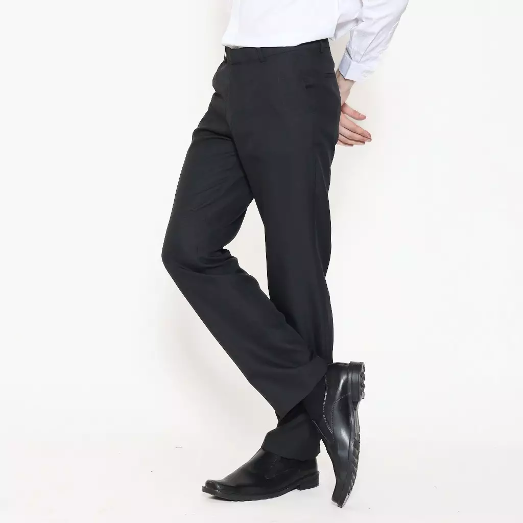Schoeller Celana Panjang Formal Pria – Branded Kualitas Premium | Warna Dark Grey – BRONCO