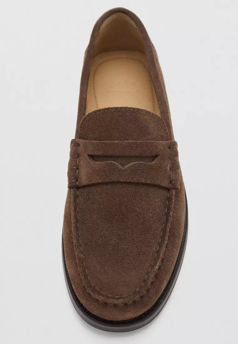Buy MANGO Man Split Leather Moccasins Online | ZALORA Malaysia