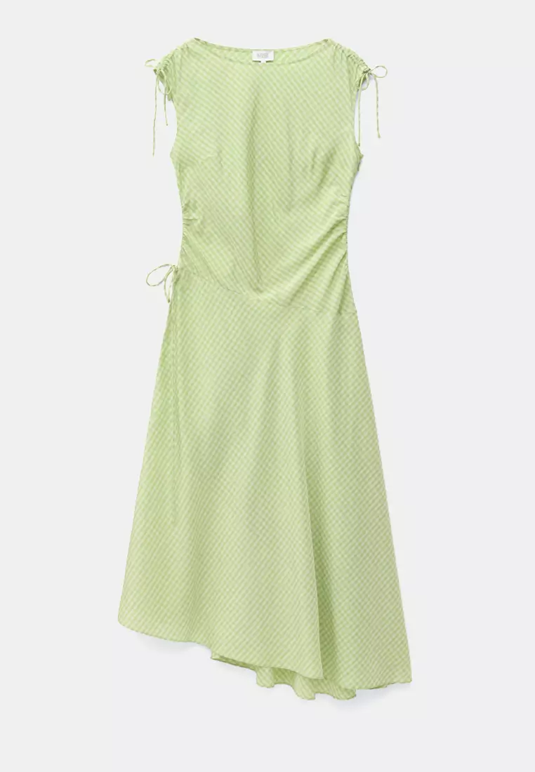 Asymmetric Draped Midi Dress