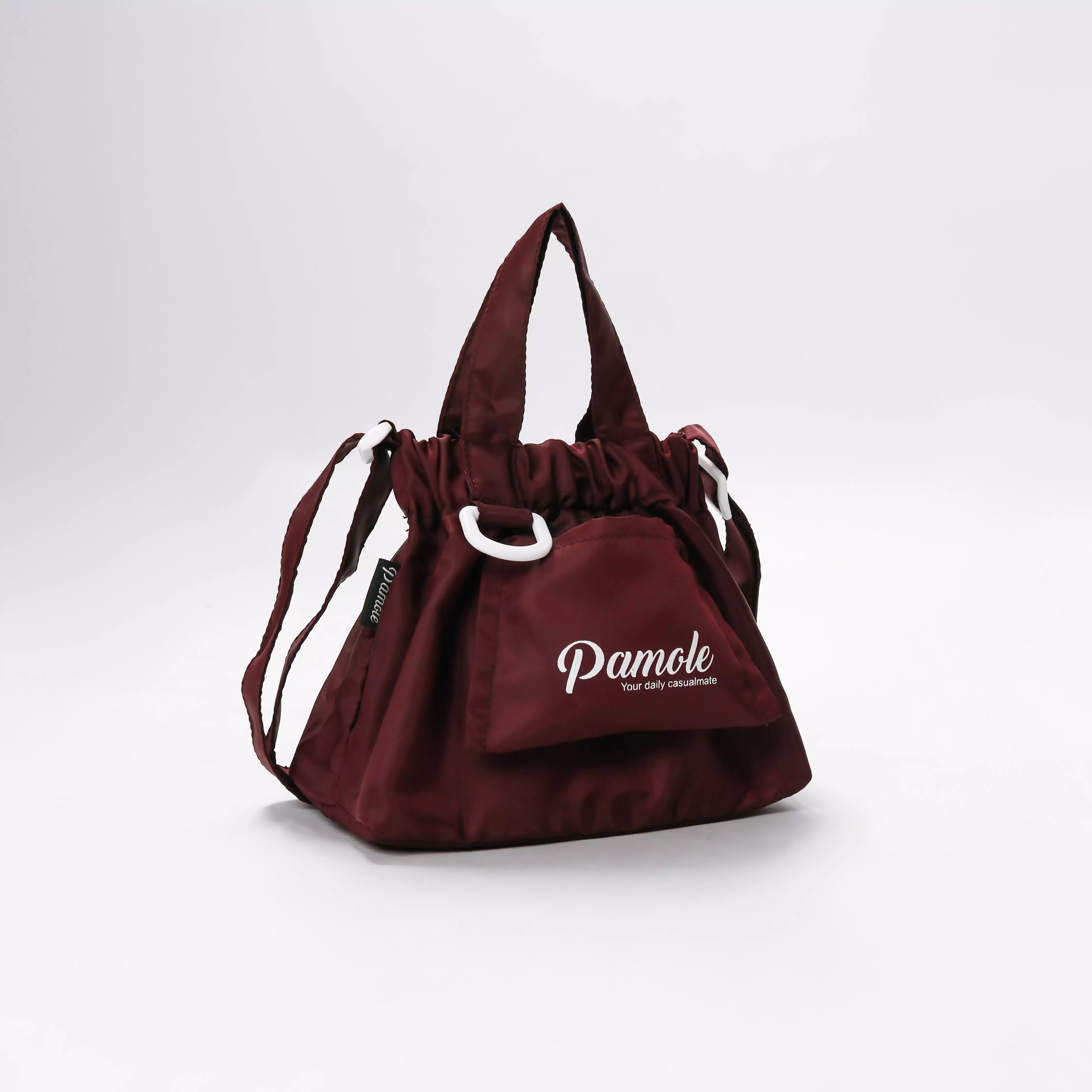 Pamole - Dumpling Bag Tas Tangan Pakai Tali Panjang - Hana Series - Maroon