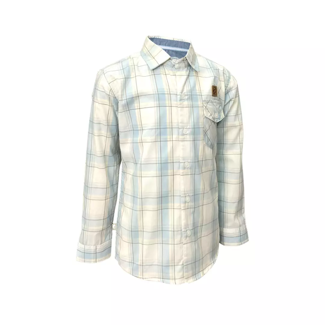 Pingu Kemeja Anak Laki Laki Kotak-Kotak Panjang Biru Muda 92100531