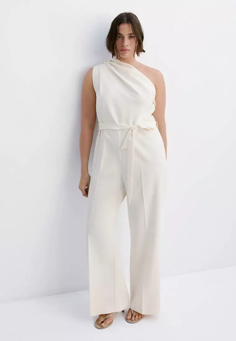Asymmetric Waist Tie Jumpsuit