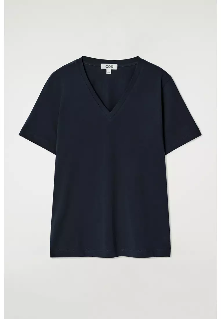 V-NECK COTTON T-SHIRT