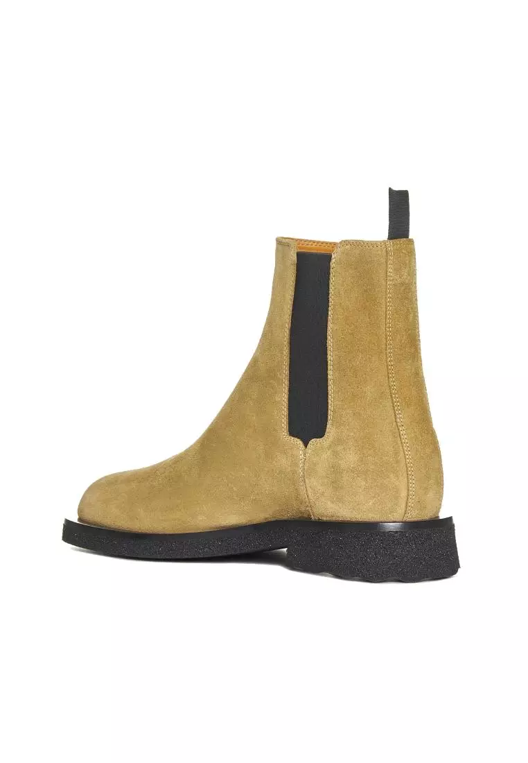 Off white suede ankle hot sale boots