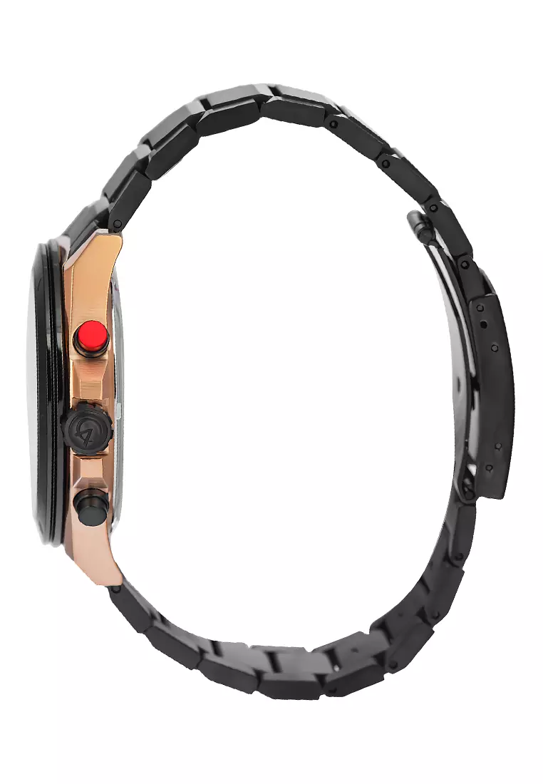 Alexandre Christie 6674 MCBBRBA - Jam Tangan Analog Pria - Rosegold Black - Stainless Steel