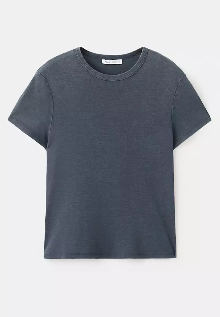 Washed-Effect Cotton T-Shirt