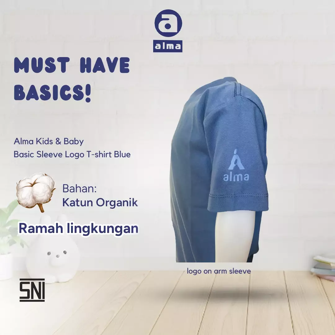 Alma Kids & Baby Sleeve Logo Tee Blue