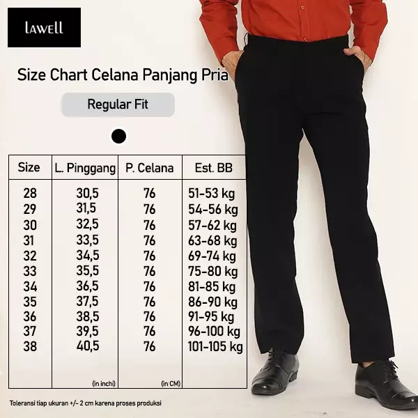Lawell Celana Pria Formal warna Jet Black | Motif Salur Halus Elegan | Premium Polyester Stretch | TRISTAN