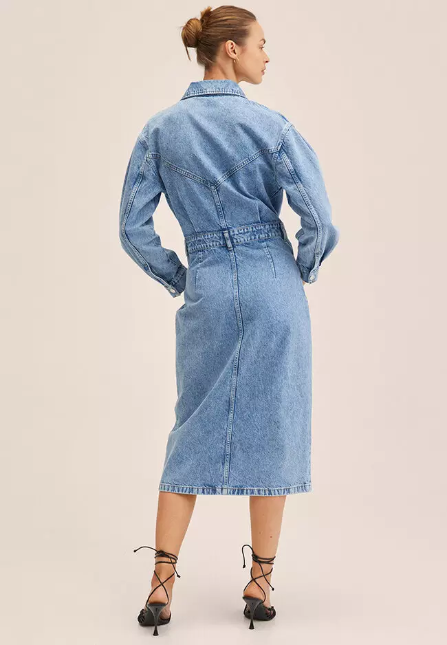 Mango denim clearance shirt dress