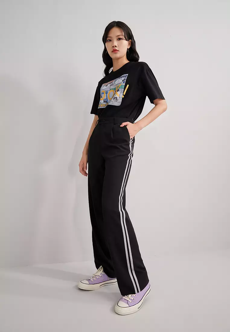 Sporty Long Pants with Side Stripes