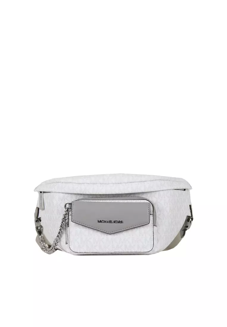 Mk belt shop bag white