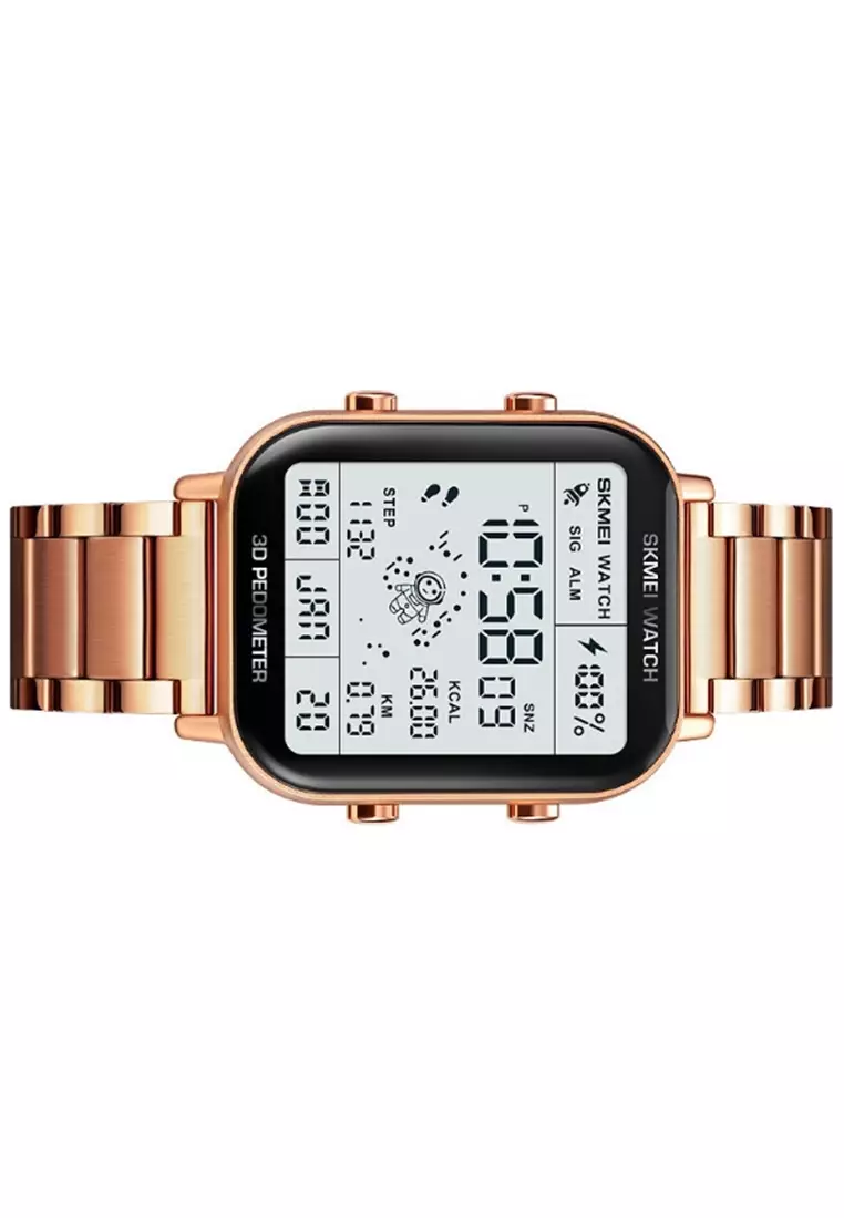 Jam Tangan Digital Pria Wanita Waterproof Many Function Strap Tali Material Stainless Steel IR88 ORIGINAL