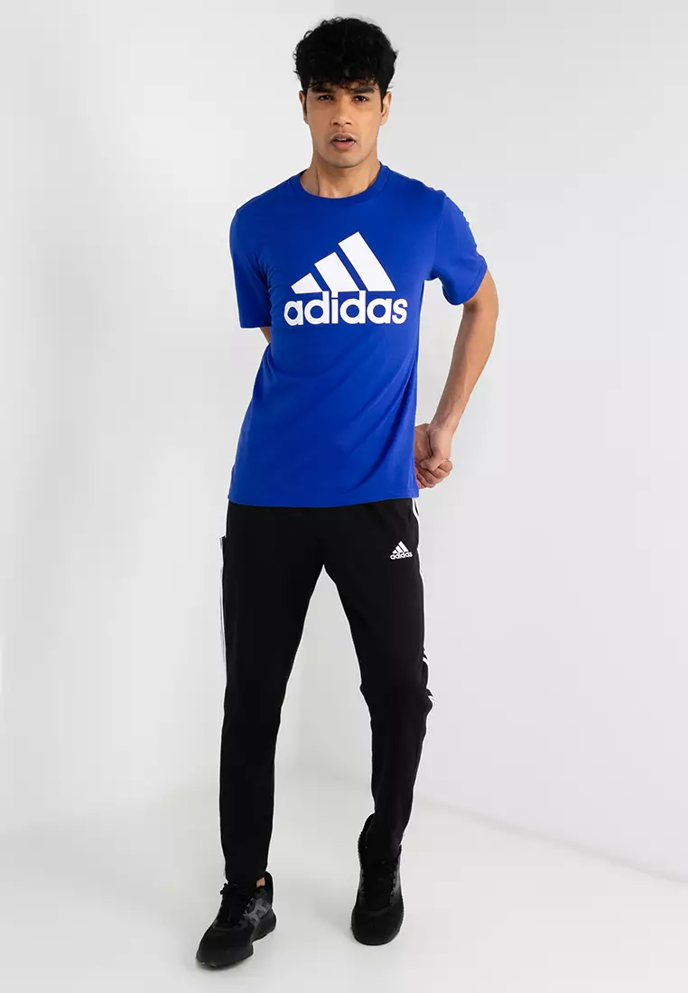 essentials single jersey tapered open hem 3 stripes joggers