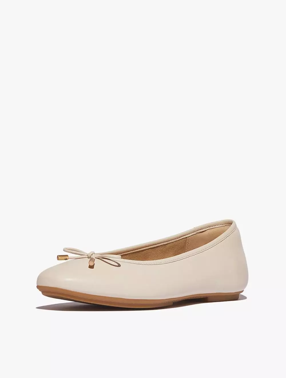 Fitflop Delicato Bow Soft Leather Ballet Flats - Paris Beige