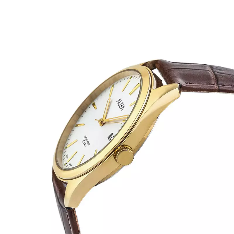Jam Tangan Pria Alba AS9R08X1 Men Silver Dial Brown Leather Strap