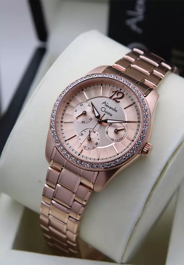 Alexandre Christie - Jam Tangan Analog Wanita - Rosegold - Stainless Steel - 2645 BFBRGLN