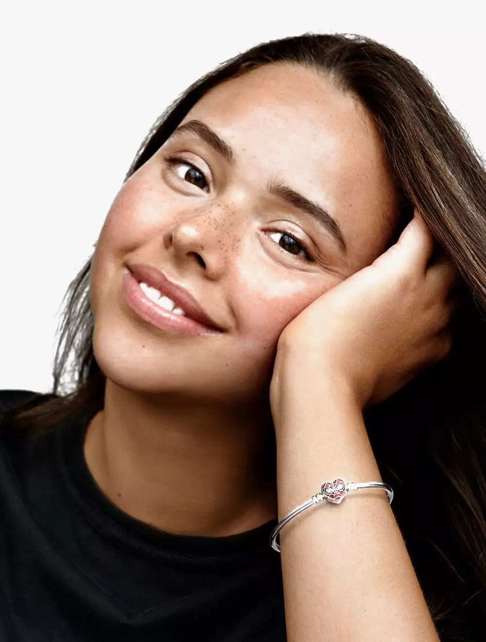 Marvel Spider-Man sterling silver bangle with black and transparent red enamel