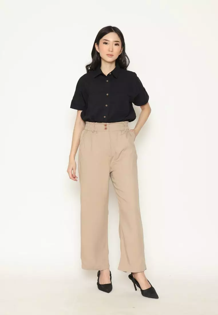Urban Exchange Sandra Brown Culotte Pants - Bawahan Celana Kulot Coklat