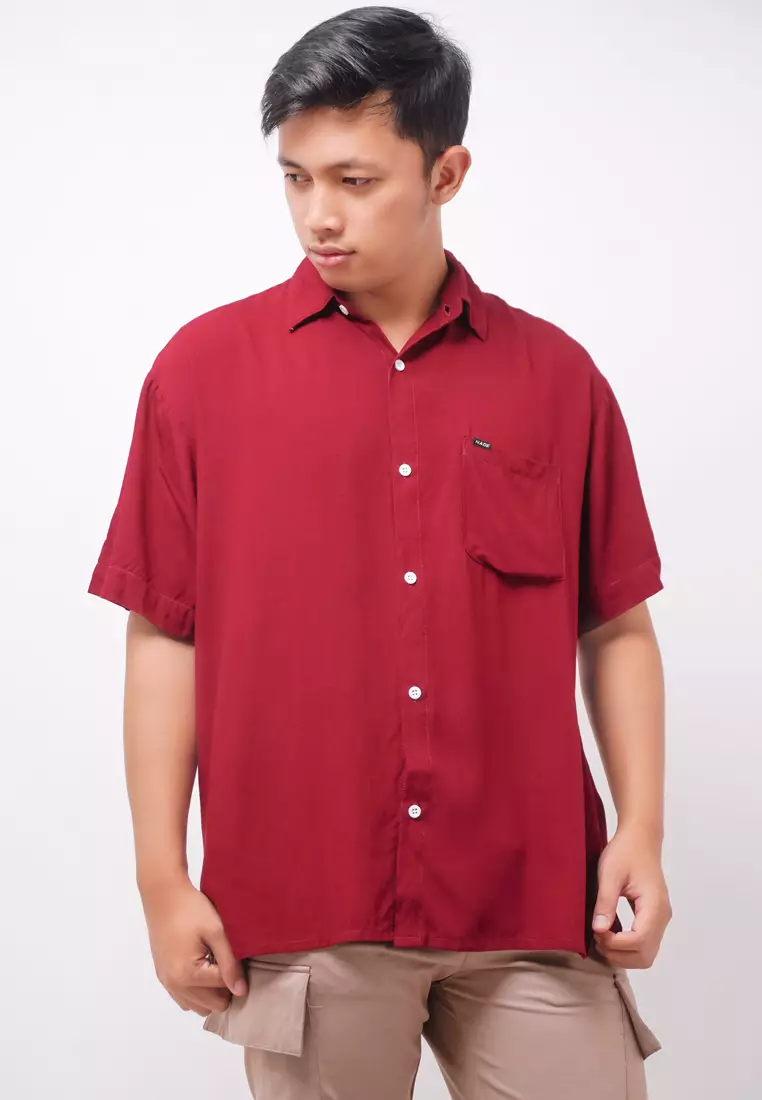 NTA18 Kemeja MKM Men Basic Polos Maroon With Pocket