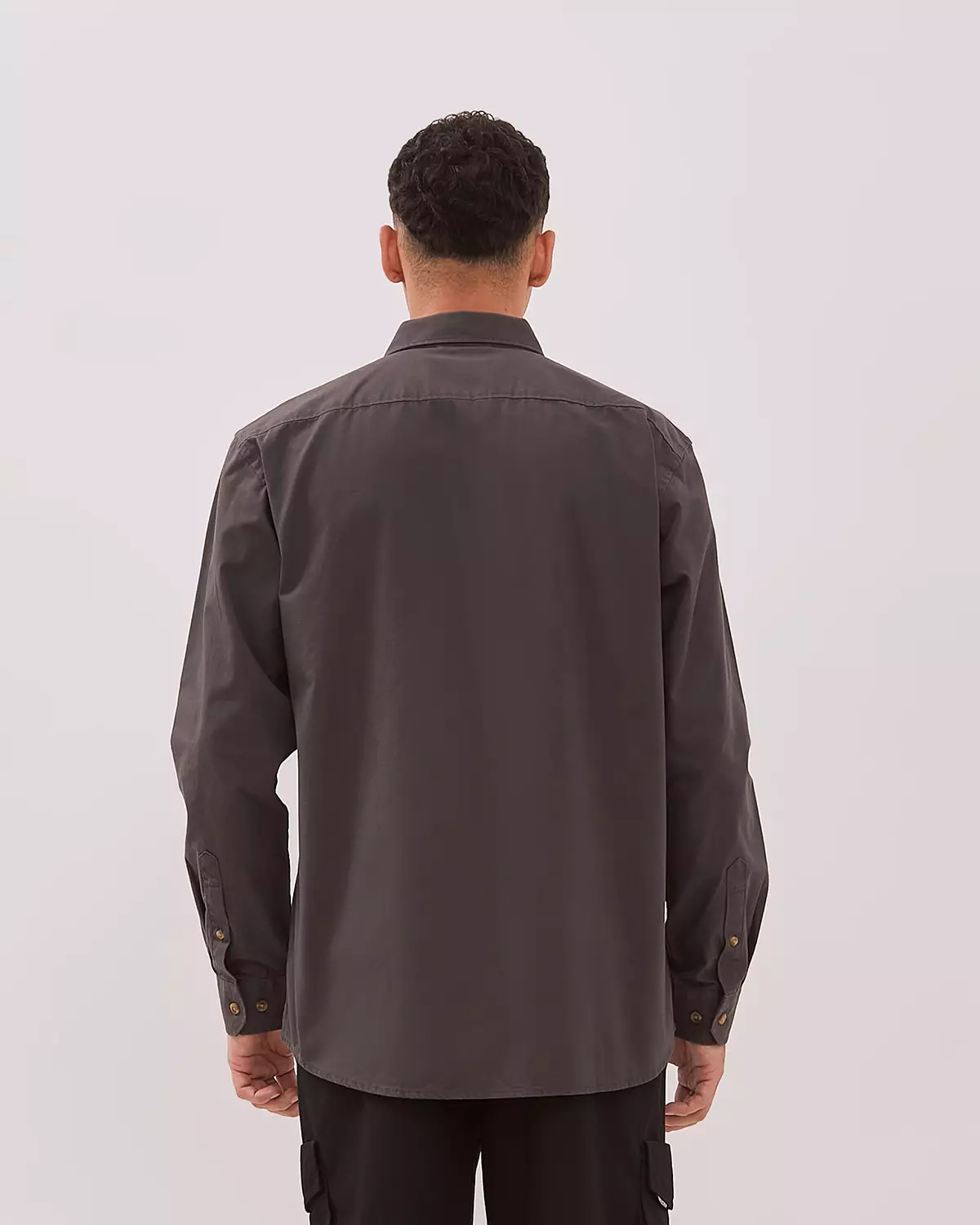 MEN'S BROWN LONG SLEEVE SHIRT