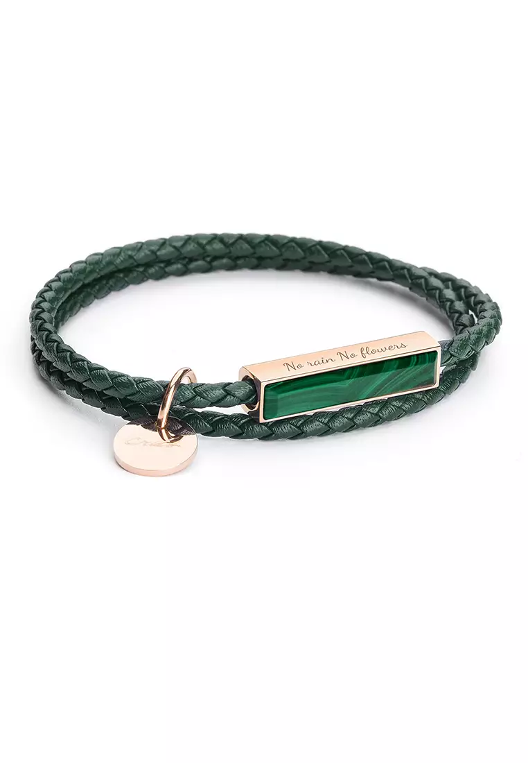 Mens green clearance leather bracelet