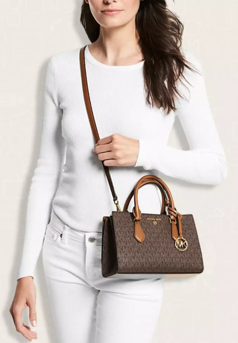 Michael Kors Valerie Small Logo Satchel Brown