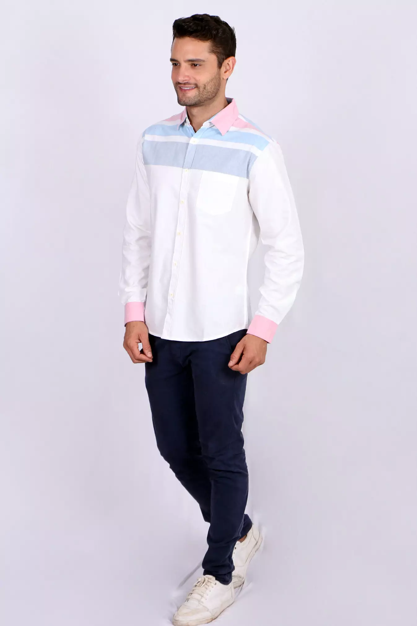 Kemeja Pria Cotton Long Sleeve Shirt 5008 Red