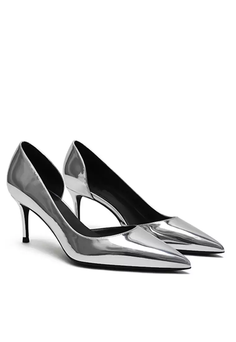 6CM Pointed Metallic Faux Leather High Heel Shoes HZL164