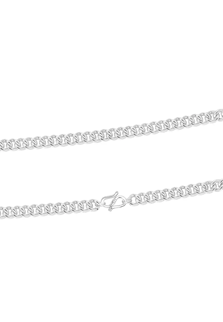 MJ Jewellery 925 Sterling Silver Solid Curb Chain Necklace SR006 (1.65MM, 59CM)