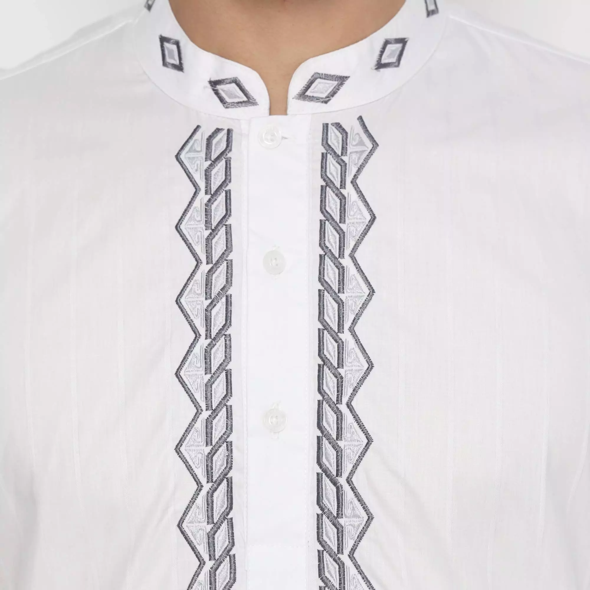 Platini Kemeja Pria Koko Shanghai Lengan Panjang Katun Putih 061014