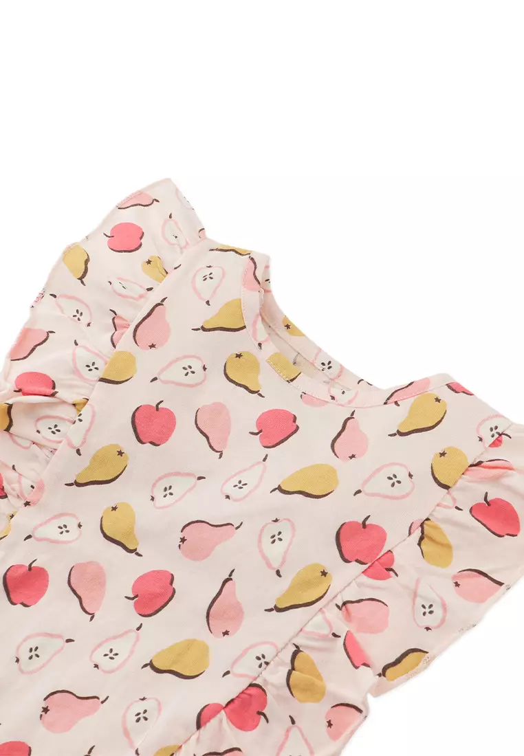 Missy All Over T-Shirt With Ruffle Sleeves