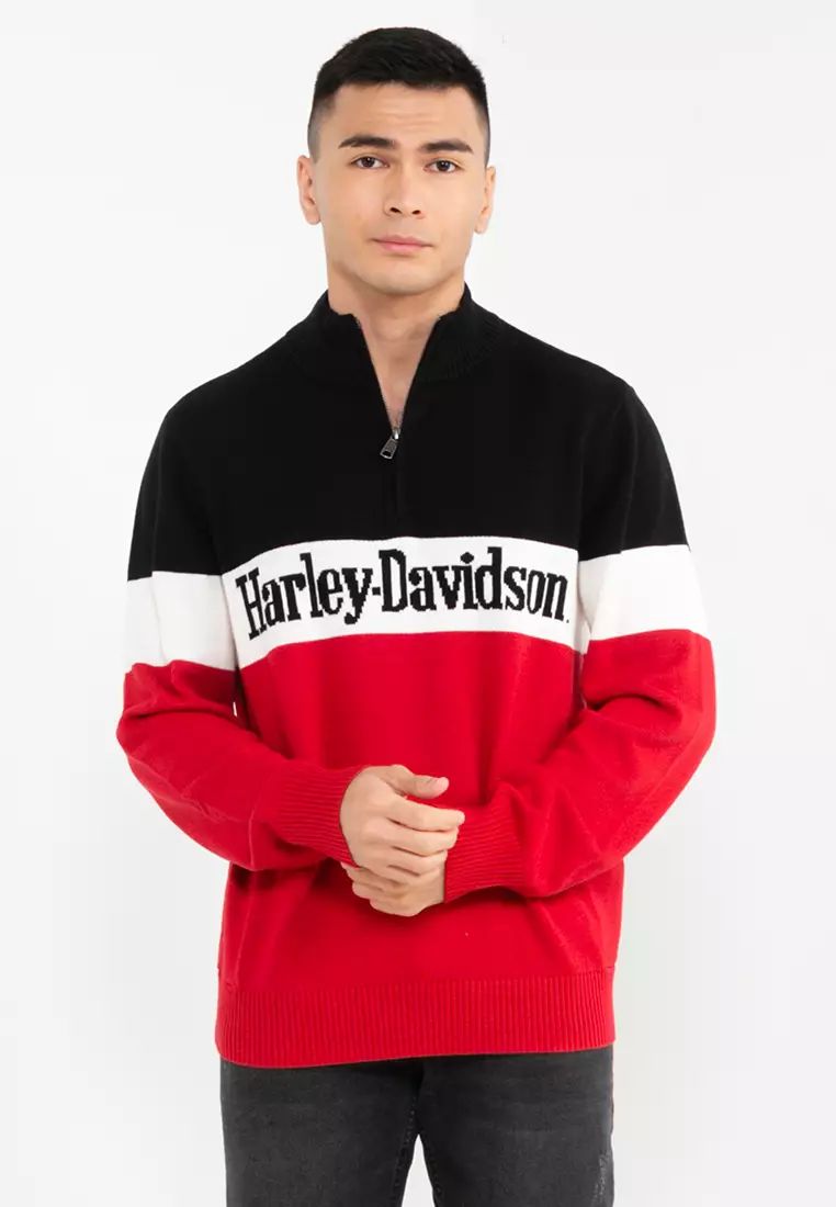 Buy Harley Davidson Darting 1 4 Zip Sweater Online ZALORA Malaysia