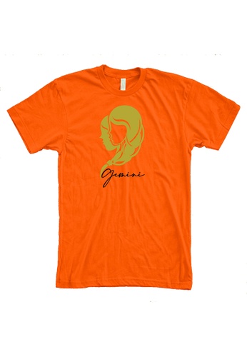 MRL Prints orange Zodiac Sign Gemini T-Shirt Customized B3666AA5330889GS_1