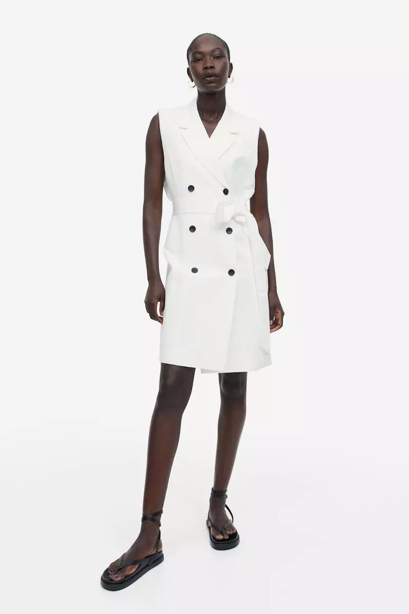 Buy H&M Linenblend tiebelt dress 2024 Online ZALORA Philippines