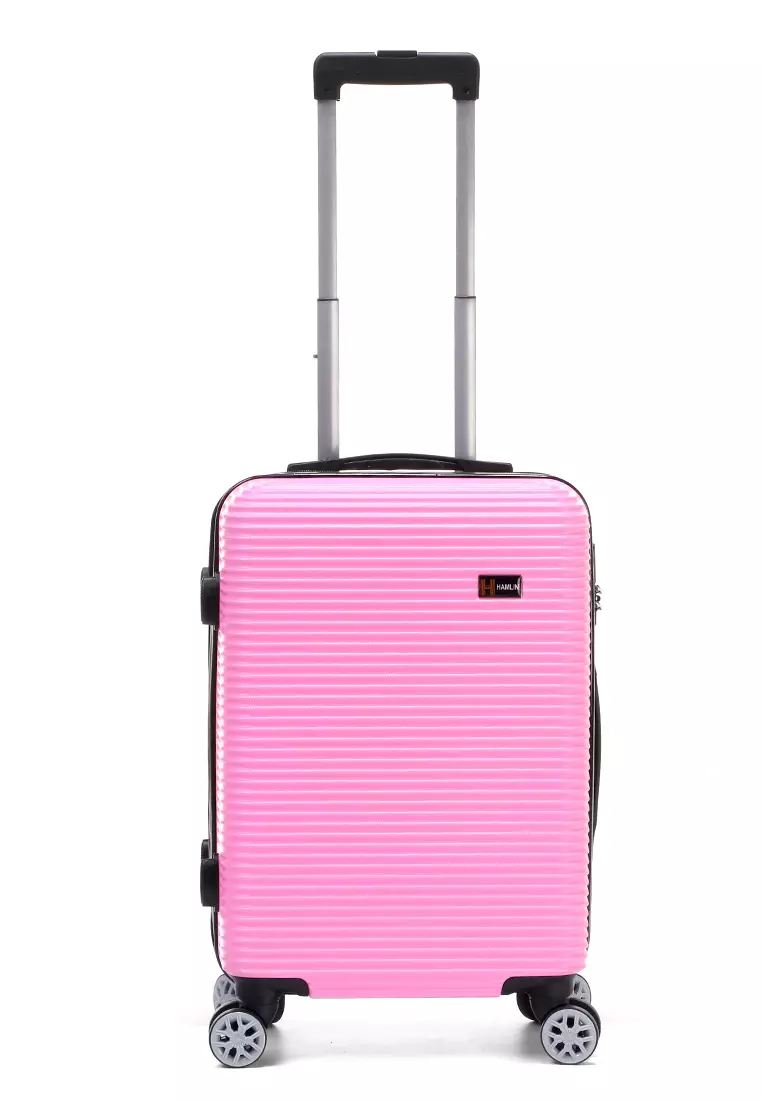 Lemno Koper Suitcase Full Line Motive Size 24 Inch Tas Travel Wheel Luggage Bag Material Fiber 803 ORIGINAL - Pink