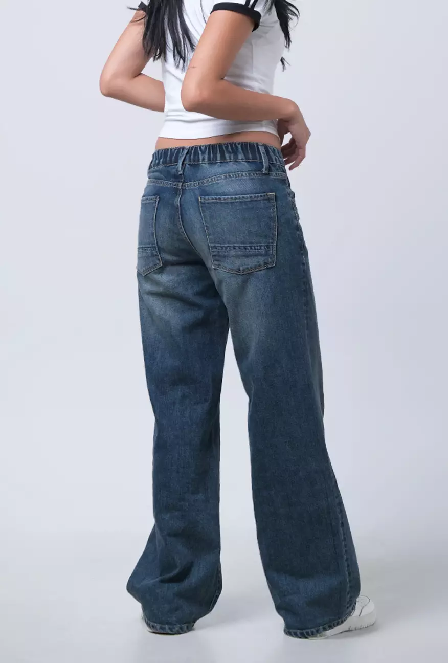 Celana Wanita Loose Fit J7 Series Medium Blue