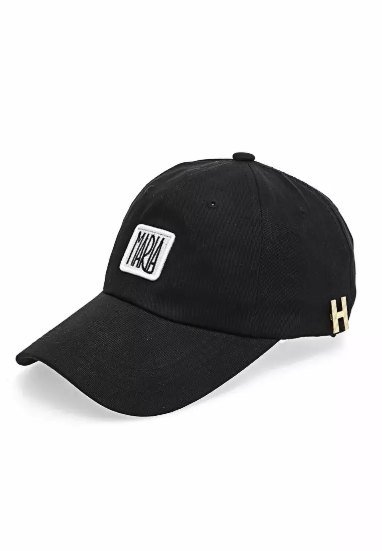 Syden Topi Baseball Snapback Wanita Maria Letters Emboss Adjustable Strap Material Cotton ORIGINAL - Black