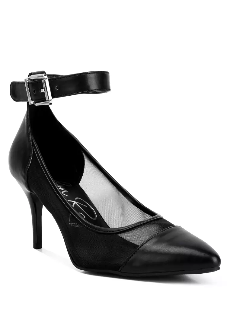 Pompa Tali Pergelangan Kaki Ujung Runcing Hitam