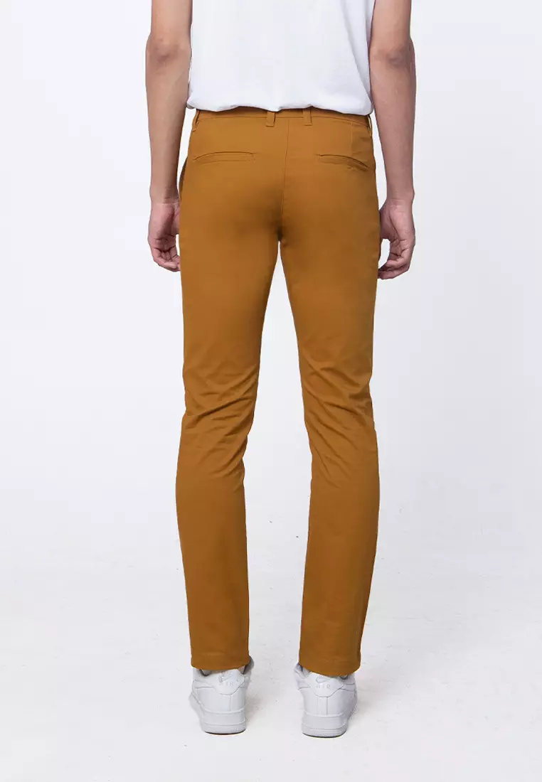 FRANK CHINOS - GOLDEN BROWN Celana Panjang - Bottoms Man Slim Fit