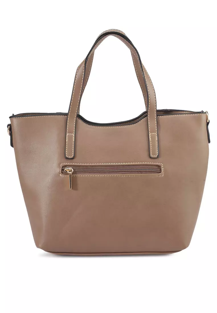 Debossed Convertible Top Handle Bag