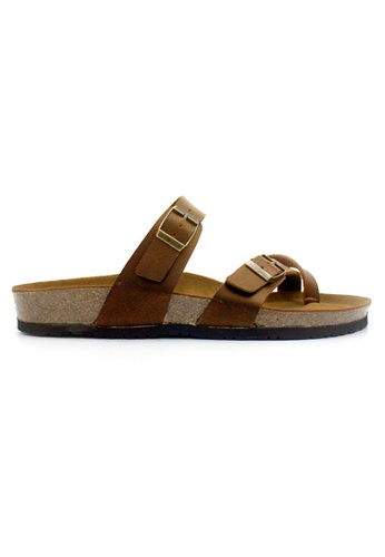 SoleSimple brown Dublin - Camel Leather Sandals & Flip Flops 34FE6SHBF6E244GS_1