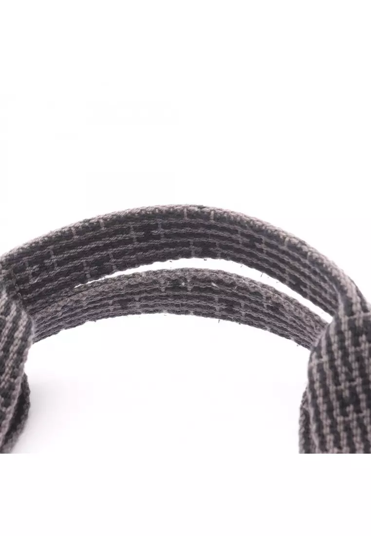 Pre-Loved Hermès Yell line Kabas Handbag tote bag nylon canvas Dark gray silver hardware