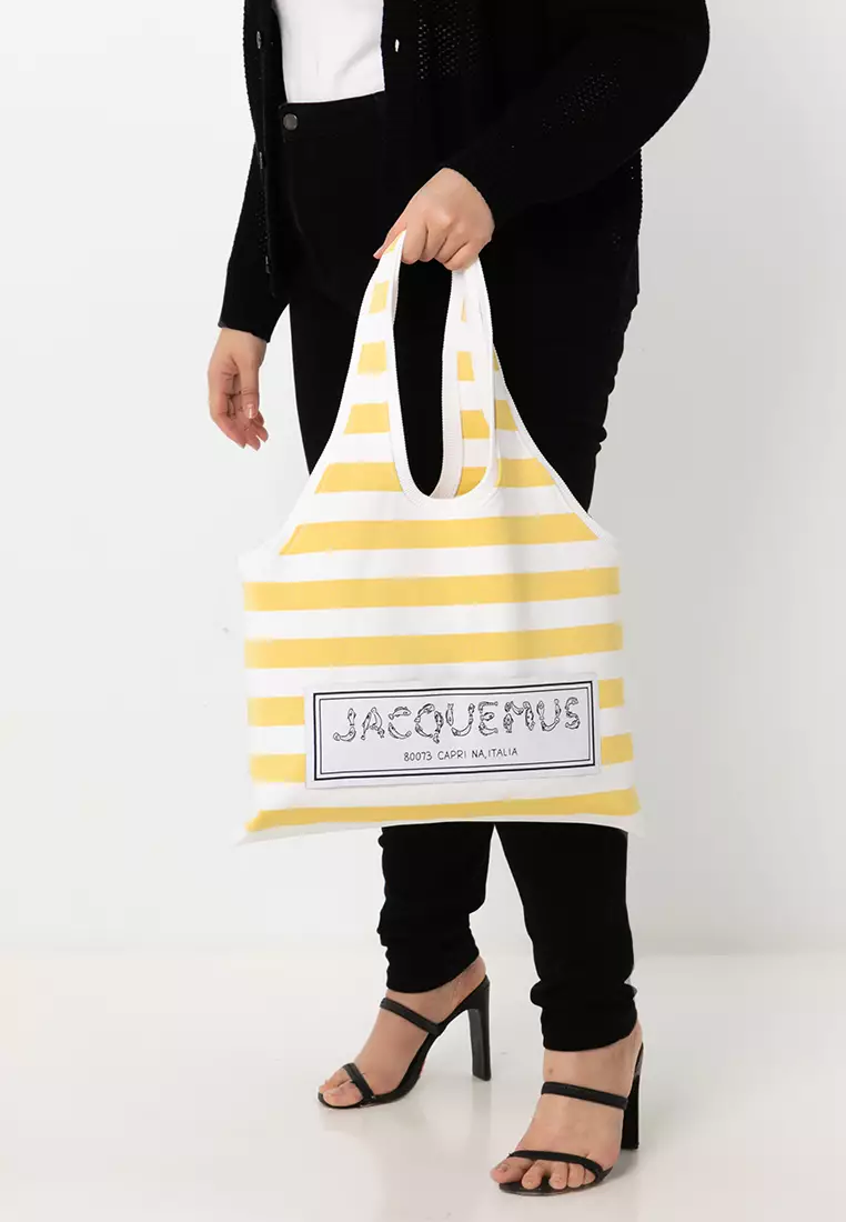 関税送料無【JACQUEMUS】Marcel トートバッグ ストライプ Jacquemus The Marcel Bag (nt) 2025 | Buy Jacquemus Online