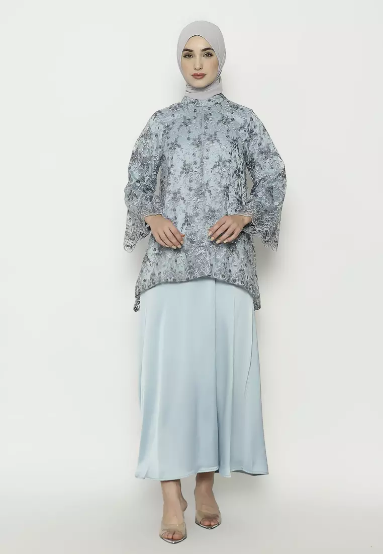 Urban Exchange Catya Gamis Green - Gamis Brokat Premium Warna Green