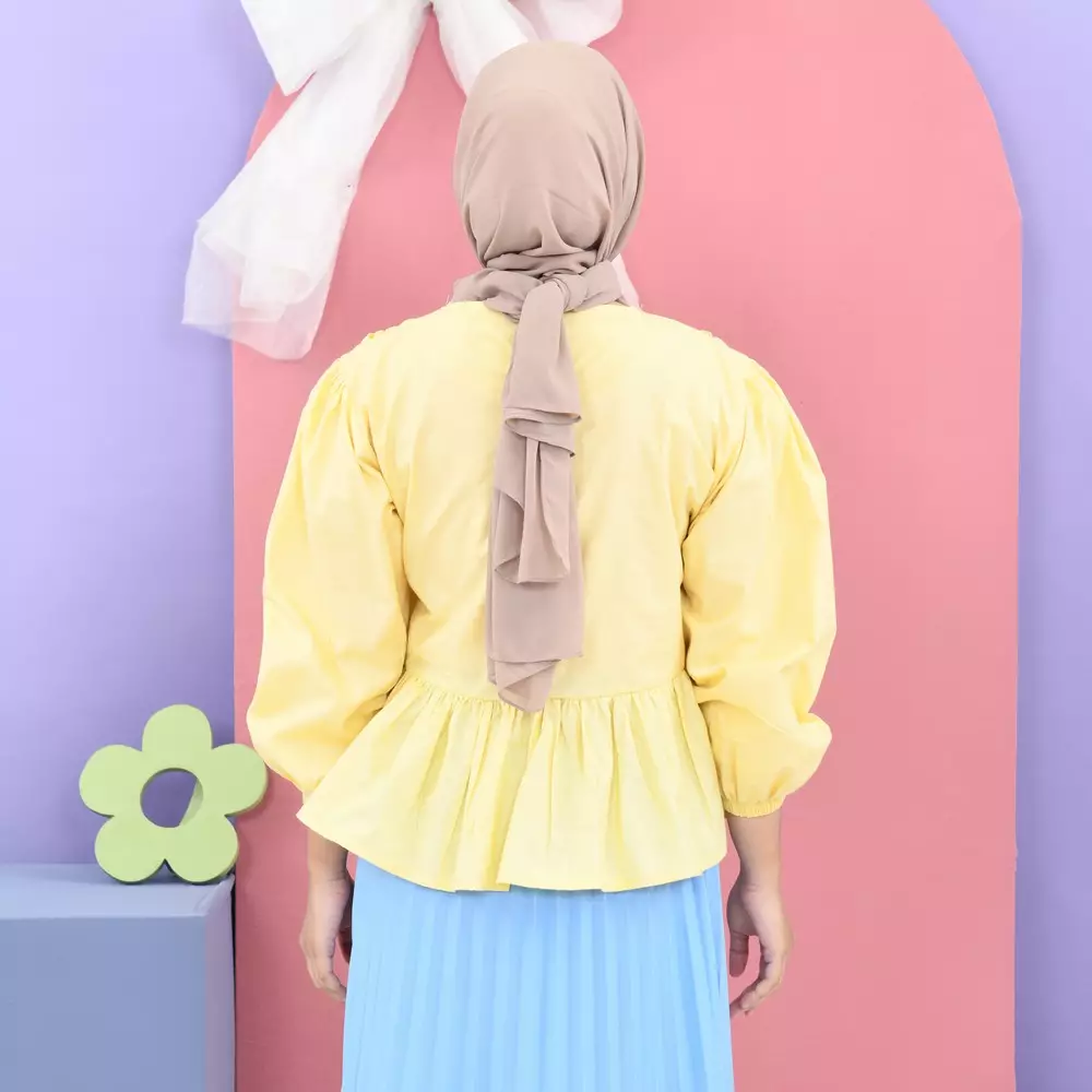 Liora Rubber Blouse - Soft Yellow M19499 R75S5