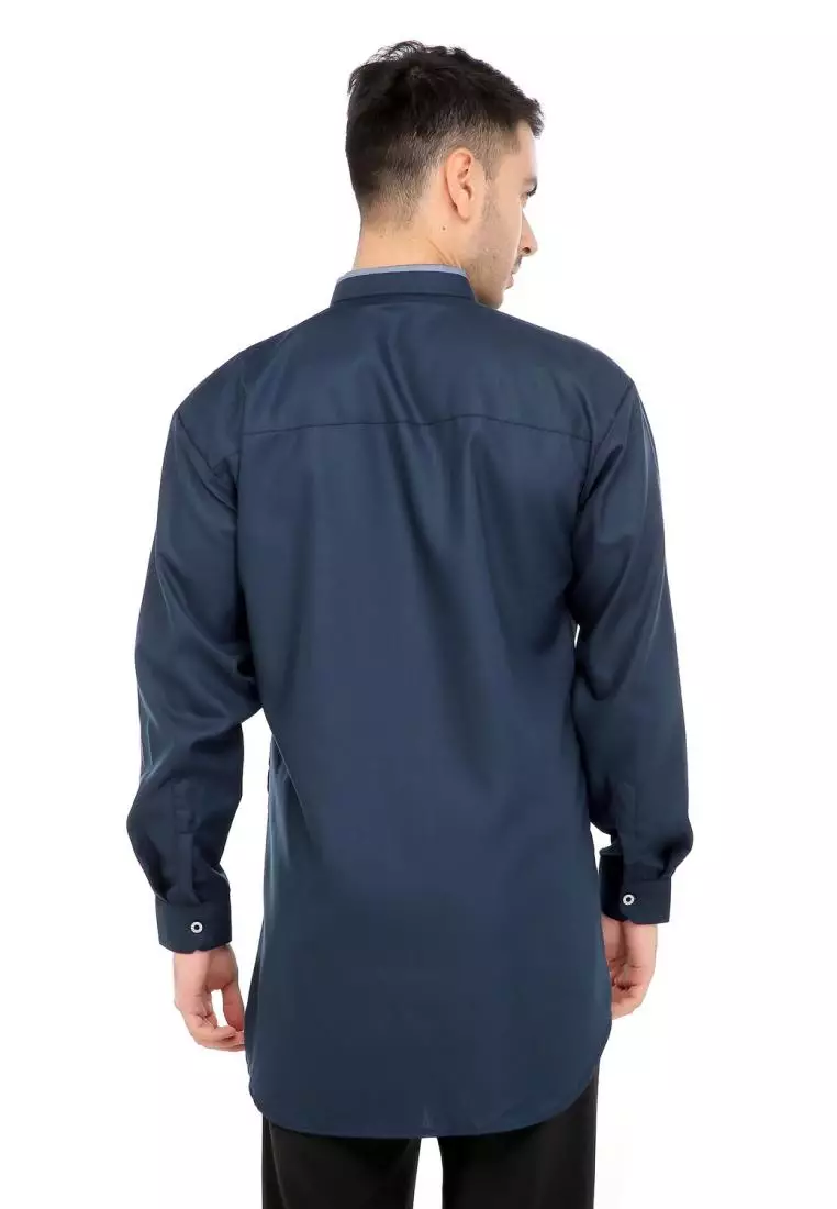 Baju Koko Gamis Muslim Pria Adnan - Navy
