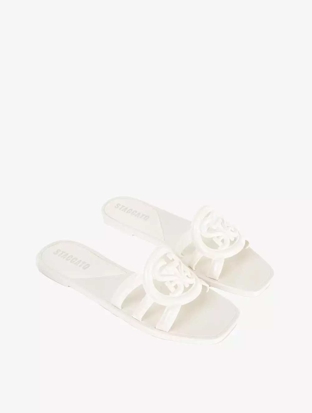 Staccato CT006-WHT Women's Flat Sandals - White