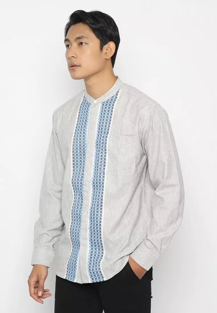 POLICE Kemeja Koko Border Pria 207260152 Misty Abu