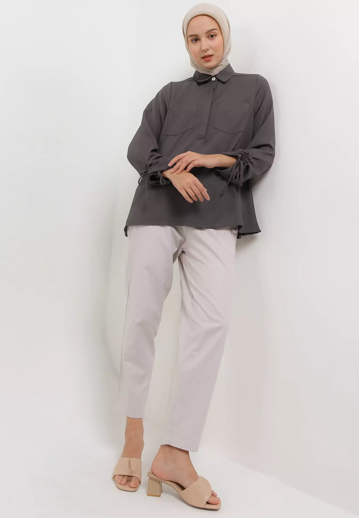 MFMW Akifah Atasan Blouse Dark Grey